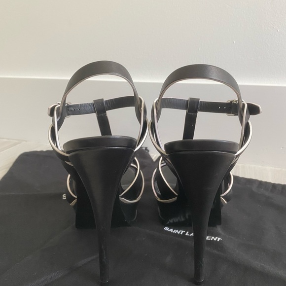 Saint Laurent- TRIBUTE PLATFORM SANDALS IN SMOOTH LEATHER - Picture 5 of 6